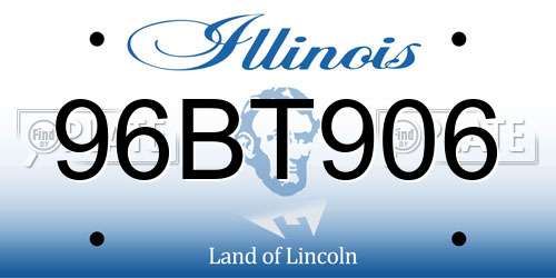 96BT906 Illinois License Plate