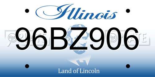 96BZ906 Illinois License Plate