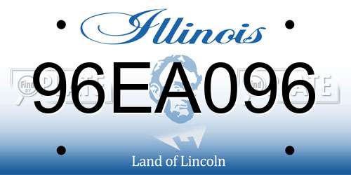 96EA096 Illinois License Plate
