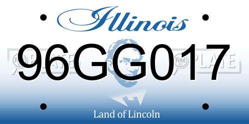 96GG017 Illinois License Plate