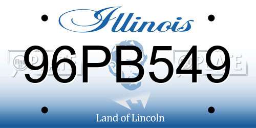 96PB549 Illinois License Plate