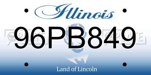 96PB849 Illinois License Plate