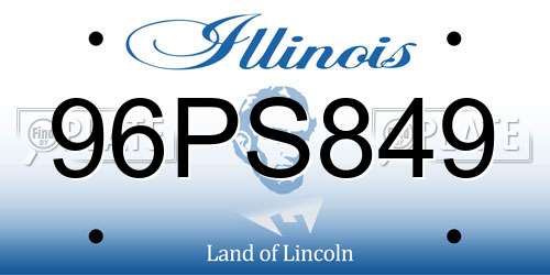 96PS849 Illinois License Plate