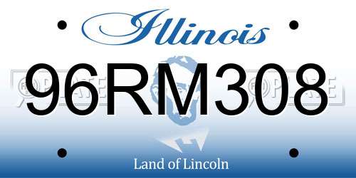 96RM308 Illinois License Plate