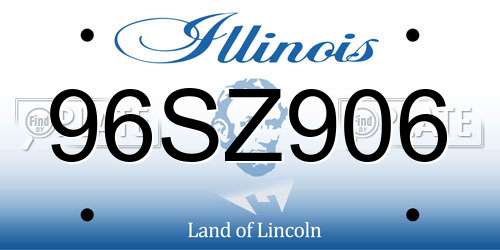 96SZ906 Illinois License Plate