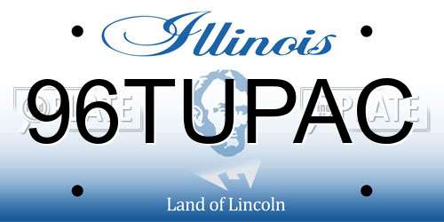 96TUPAC Illinois License Plate