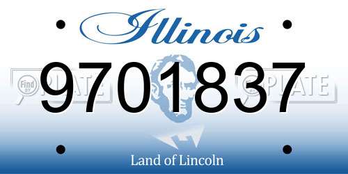 9701837 Illinois License Plate