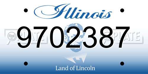 9702387 Illinois License Plate