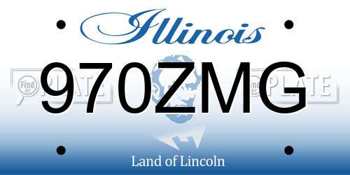 970ZMG Illinois License Plate