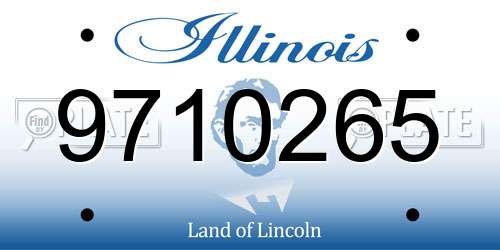 9710265 Illinois License Plate
