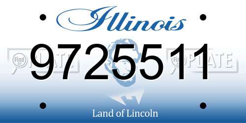 9725511 Illinois License Plate