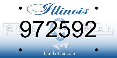 972592 Illinois License Plate