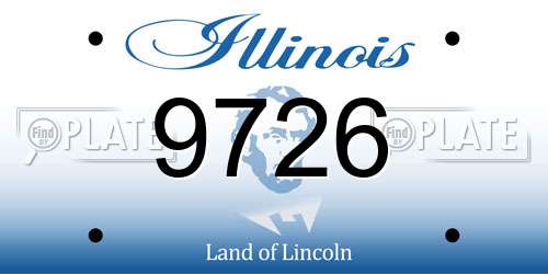 9726 Illinois License Plate