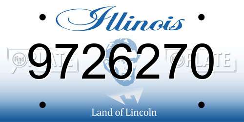 9726270 Illinois License Plate