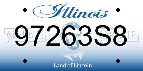 97263S8 Illinois License Plate