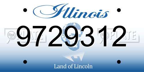 9729312 Illinois License Plate