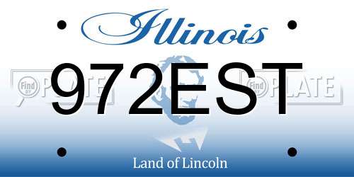 972EST Illinois License Plate