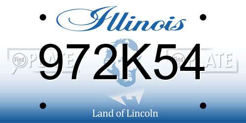 972K54 Illinois License Plate