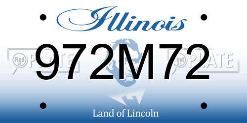 972M72 Illinois License Plate
