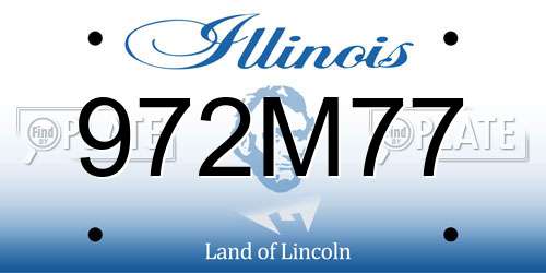 972M77 Illinois License Plate
