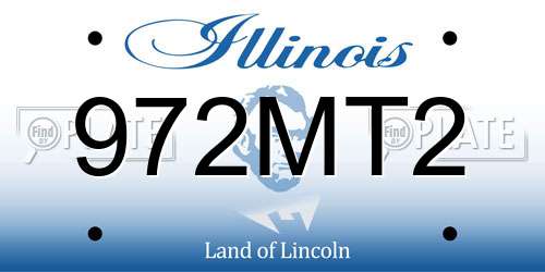 972MT2 Illinois License Plate
