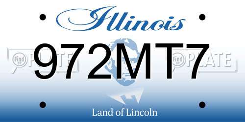 972MT7 Illinois License Plate