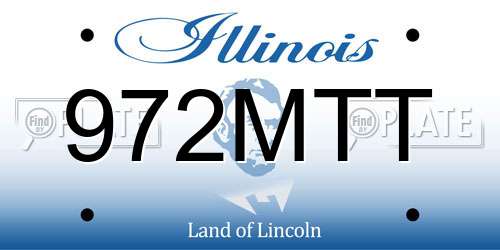 972MTT Illinois License Plate