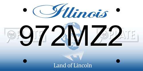 972MZ2 Illinois License Plate