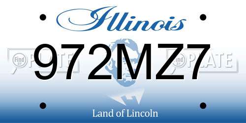 972MZ7 Illinois License Plate