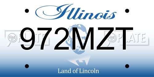 972MZT Illinois License Plate