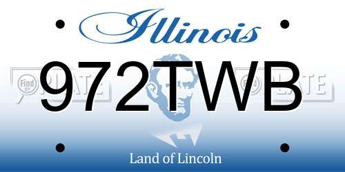 972TWB Illinois License Plate