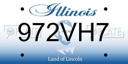 972VH7 Illinois License Plate