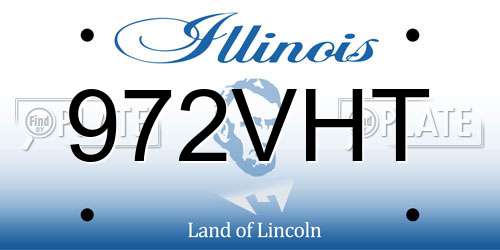 972VHT Illinois License Plate