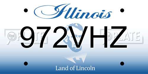 972VHZ Illinois License Plate
