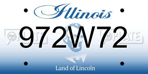 972W72 Illinois License Plate