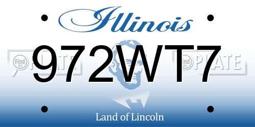 972WT7 Illinois License Plate