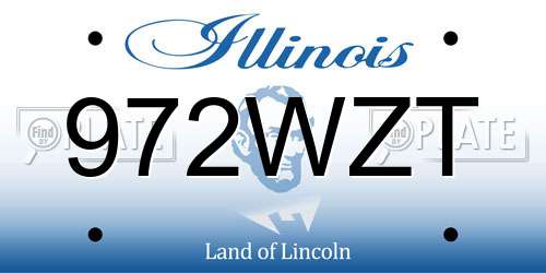 972WZT Illinois License Plate