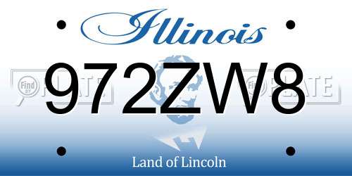 972ZW8 Illinois License Plate