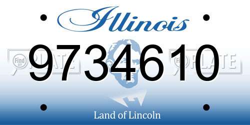 9734610 Illinois License Plate