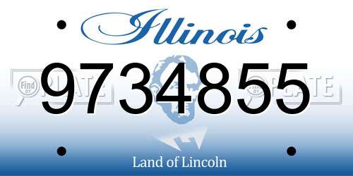 9734855 Illinois License Plate
