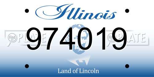 974019 Illinois License Plate