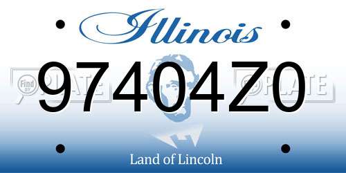 97404Z0 Illinois License Plate