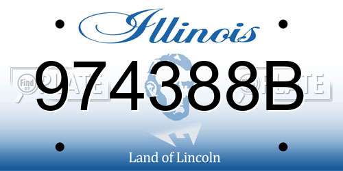 974388B Illinois License Plate