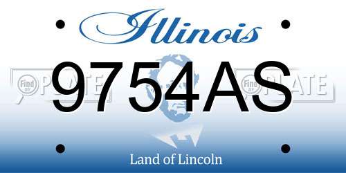 9754AS Illinois License Plate