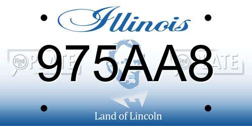 975AA8 Illinois License Plate
