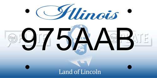 975AAB Illinois License Plate