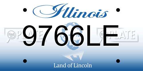 9766LE Illinois License Plate