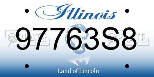 97763S8 Illinois License Plate
