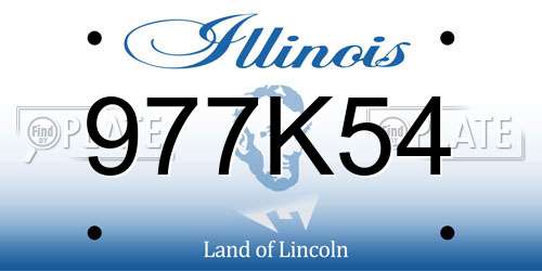977K54 Illinois License Plate