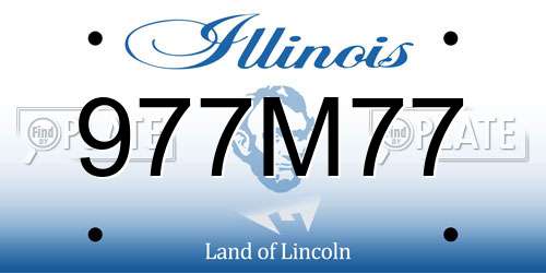 977M77 Illinois License Plate